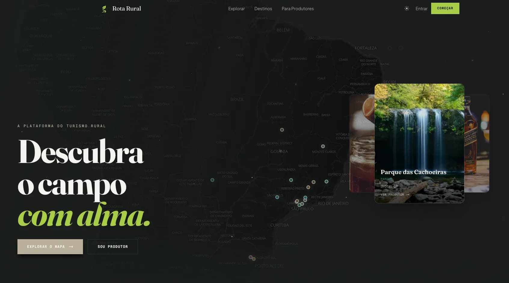 Imagem principal da plataforma Rota Rural